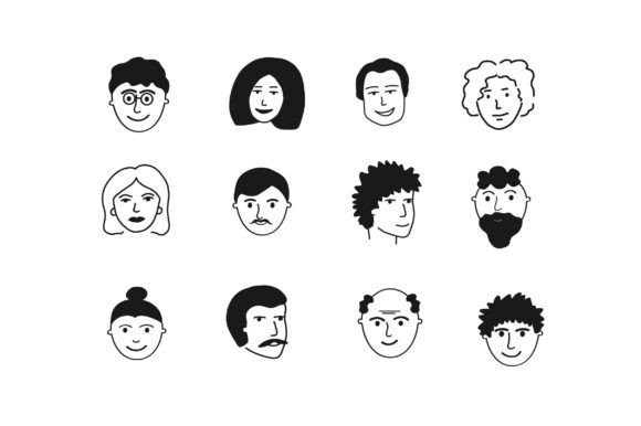 Download Hand Drawn People Faces/ Minimalist Avatar - Avatar Collection