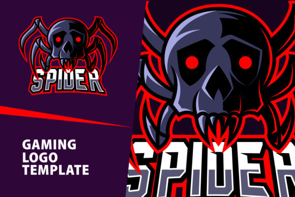 Download Spider Skull Mascot Gaming Logo Design - Premium Resources