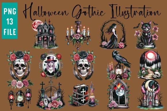Download Halloween Gothic Illustration Bundle - Gothic illustration Collection