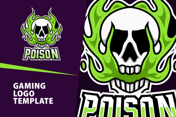 Download Poison Skull Mascot Gaming Logo Design - Premium Bundle