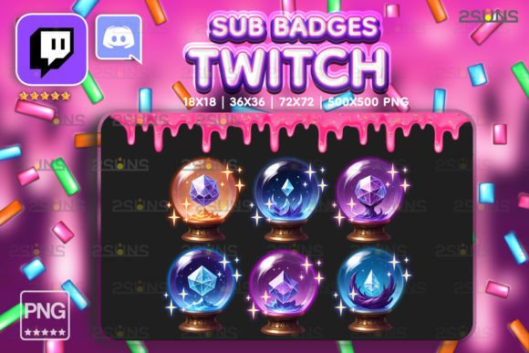 Download 6 Magic Sub Badges for Streamer Twitch - Sub badges Collection