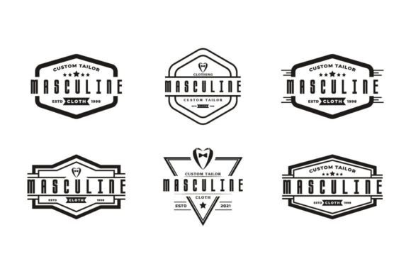 Download Vintage Clothing Apparel Gentleman Logos - Premium Bundle